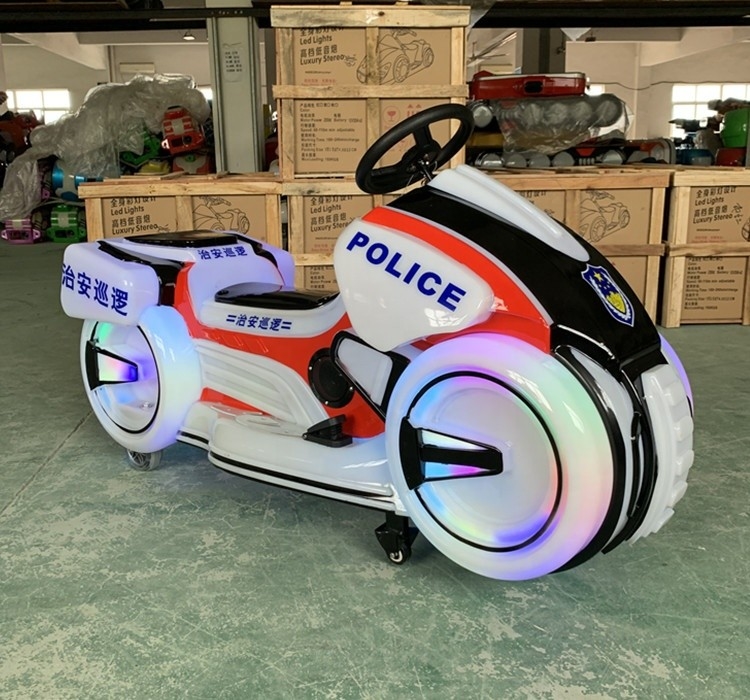 Police motor ride coin operated kiddie rides on car battery game arcade machine