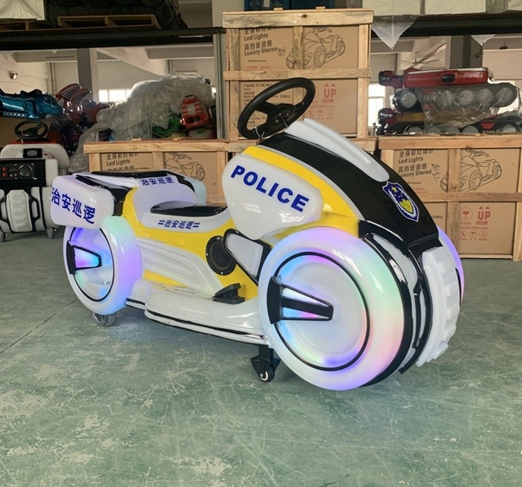 Police motor ride coin operated kiddie rides on car battery game arcade machine