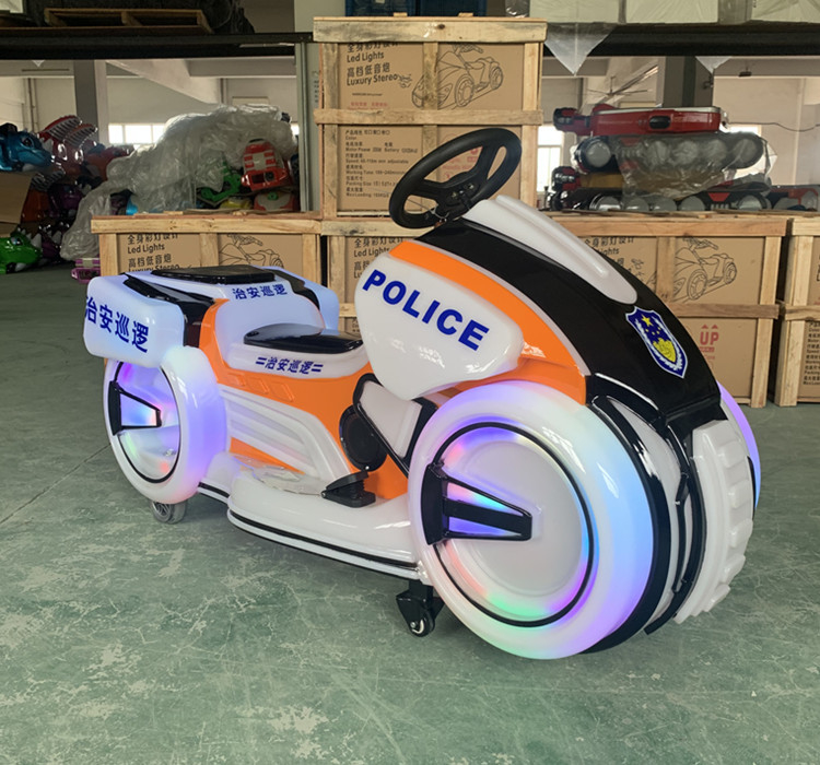 Police motor ride coin operated kiddie rides on car battery game arcade machine