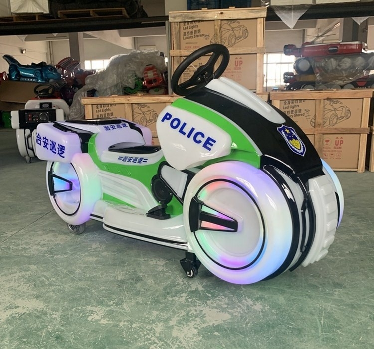 Police motor ride coin operated kiddie rides on car battery game arcade machine