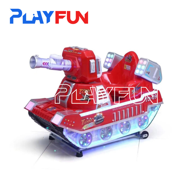 Großhandel Elektro-Münzen-Spiel-Musik-Swing-Maschine Kinderfahrzeuge Super Tank Schaukelwagen mit Mp5 Sc