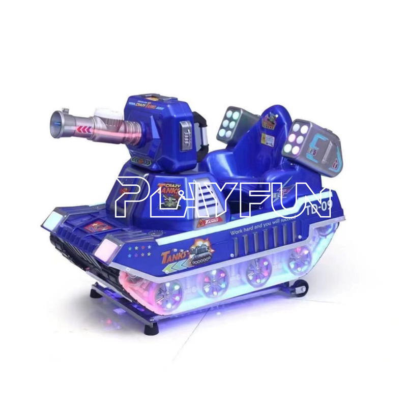 Großhandel Elektro-Münzen-Spiel-Musik-Swing-Maschine Kinderfahrzeuge Super Tank Schaukelwagen mit Mp5 Sc