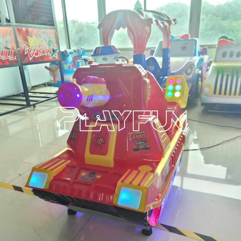 Großhandel Elektro-Münzen-Spiel-Musik-Swing-Maschine Kinderfahrzeuge Super Tank Schaukelwagen mit Mp5 Sc