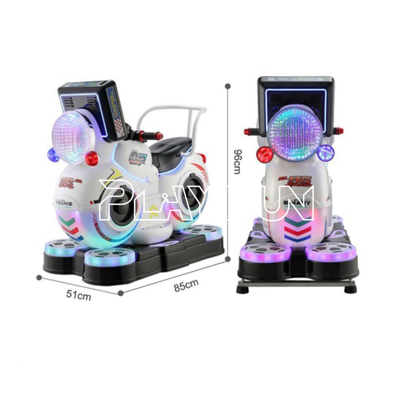 3D Kiddie Rides Kids Motor Racing Game Happy Little Motorcycle with MP5