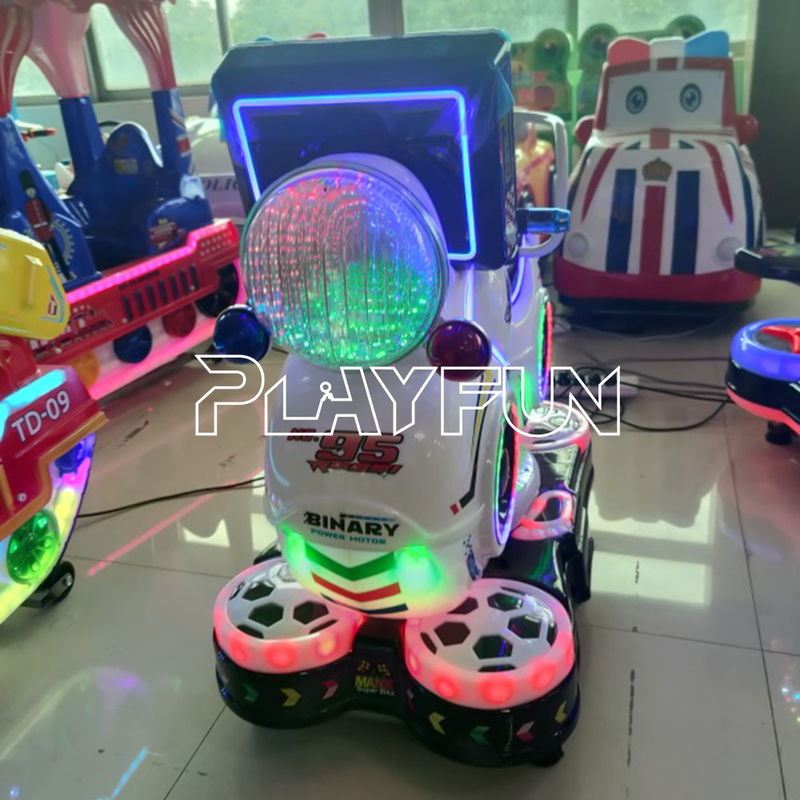 3D Kiddie Rides Kids Motor Racing Game Happy Little Motorcycle with MP5
