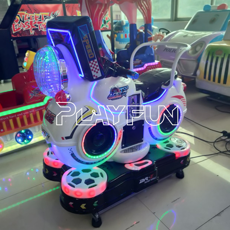 3D Kiddie Rides Kids Motor Racing Game Happy Little Motorcycle with MP5