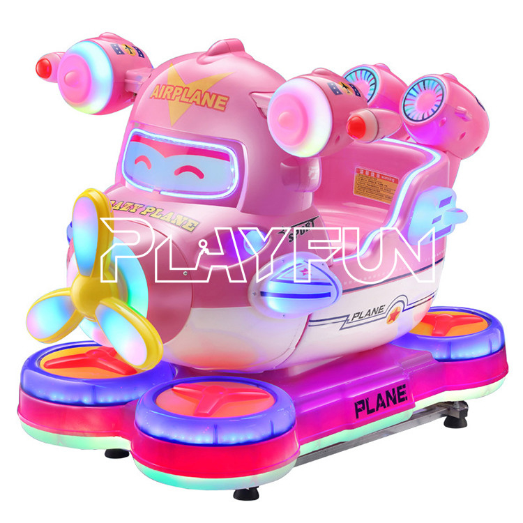 Playfun plastic MP5 interaction game Swing airplane kids rides on car battery coin operated  kiddie amusement rides trai