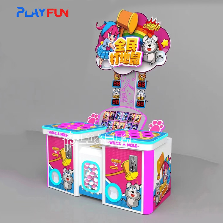 Export products Coin operated interactive 2 Players frog hammer  whack a mole arcade hitting game machine