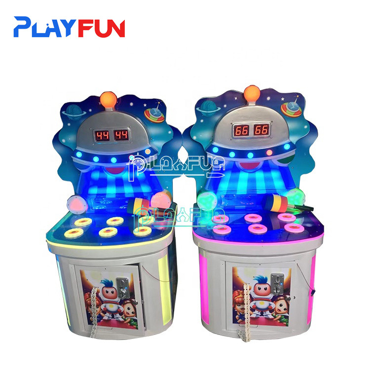 Spielen Sie Spaß in Innenräumen Arcade Spiele Whack-a-Mole Space Frog Park Sprung Hammer Schlagen Arcade-Maschine Kinder Spiel