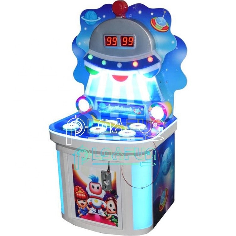 Spielen Sie Spaß in Innenräumen Arcade Spiele Whack-a-Mole Space Frog Park Sprung Hammer Schlagen Arcade-Maschine Kinder Spiel
