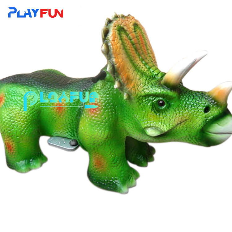 Coin Operated Triceratops Motorized Dinosaur Battery Walking Cars animal ride toy For Outside Supermarkets