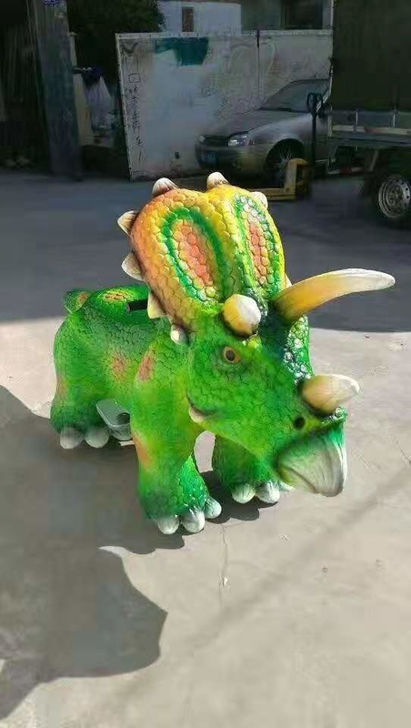 Coin Operated Triceratops Motorized Dinosaur Battery Walking Cars animal ride toy For Outside Supermarkets