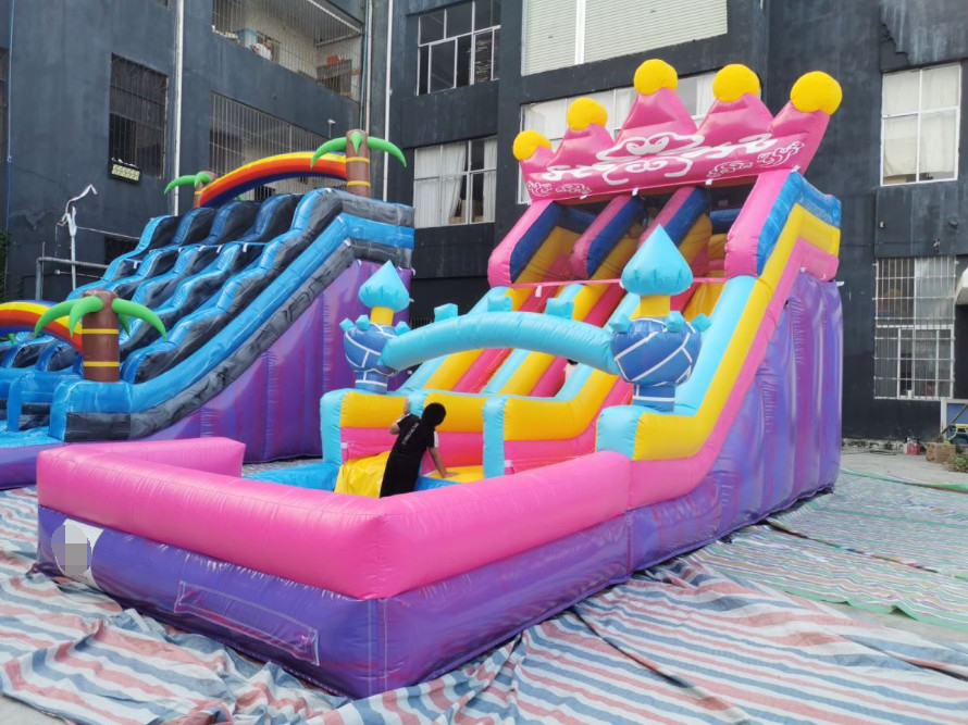 customized commercial kids bounce house parks backyard water slide adults pool inflatable water slide