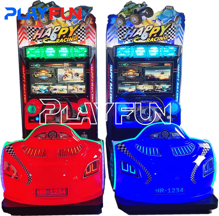 FEC Indoor Vergnügungspark Simulator Kinder Mini Happy Racing Arcade Video-Autospiel Maschine Rennwagen Spiele