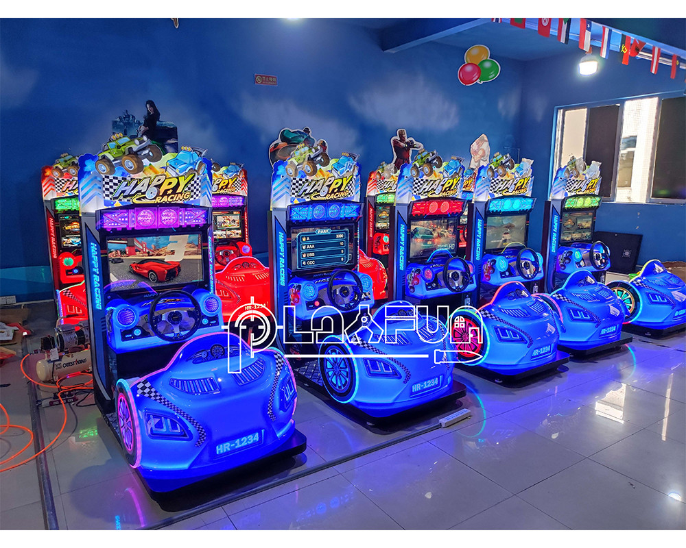 FEC Indoor Vergnügungspark Simulator Kinder Mini Happy Racing Arcade Video-Autospiel Maschine Rennwagen Spiele