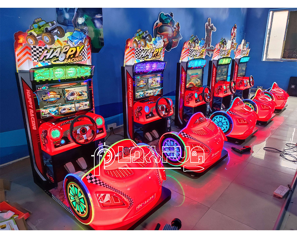 FEC Indoor Vergnügungspark Simulator Kinder Mini Happy Racing Arcade Video-Autospiel Maschine Rennwagen Spiele