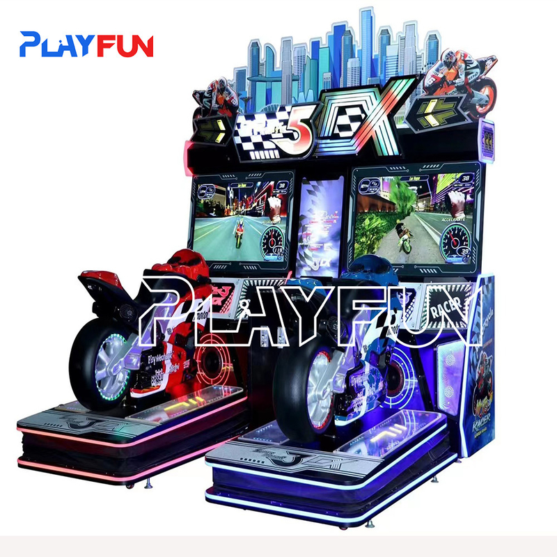 Playfun Coin operated game motorcycle arcade games motor racing video simulator full motion speed moto DX5
