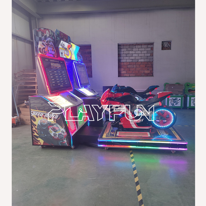 Playfun Coin operated game motorcycle arcade games motor racing video simulator full motion speed moto DX5
