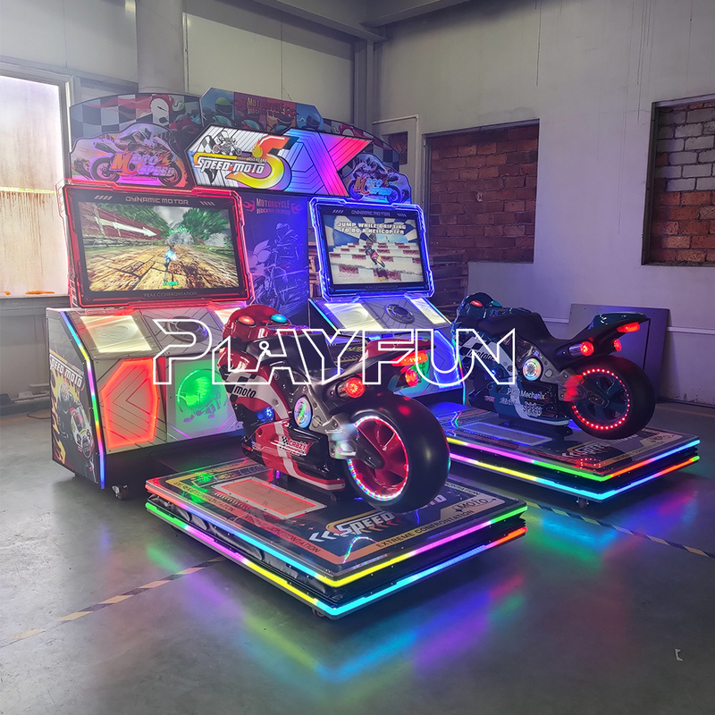 Playfun Coin operated game motorcycle arcade games motor racing video simulator full motion speed moto DX5