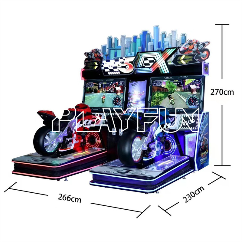 Playfun Coin operated game motorcycle arcade games motor racing video simulator full motion speed moto DX5