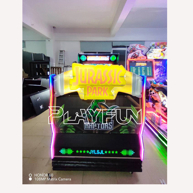 Playfun Kids Coin Operated full motion Jurassic Park  Simulator Arcade Video Gun shootings Game Machine Indoor Park Elec