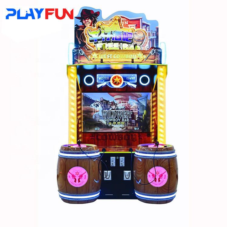 Münzbetriebene kostenlose Bar West Cowboy Bar Kinder Simulationsspiel Schießspiele Videospielmaschine