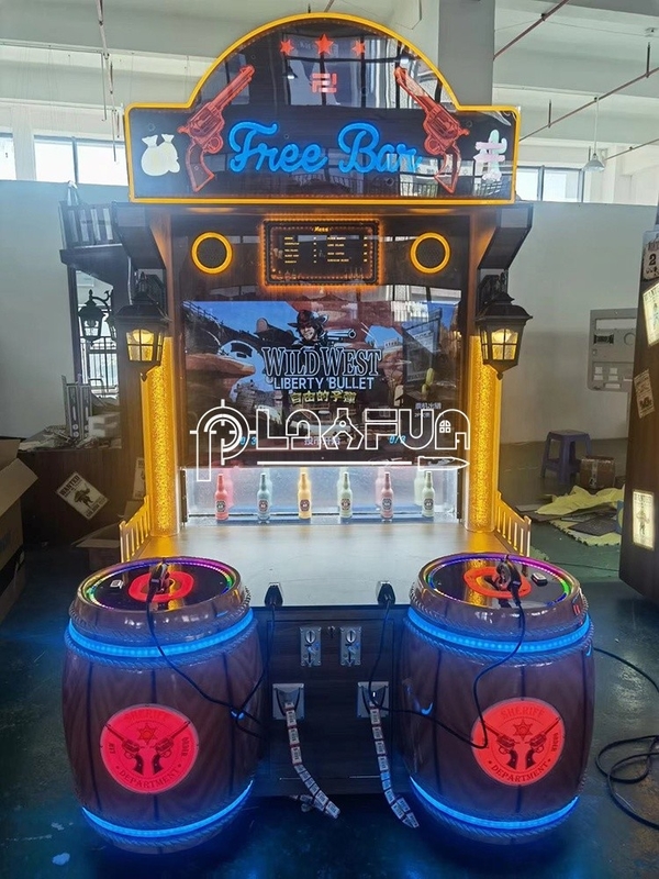 Münzbetriebene kostenlose Bar West Cowboy Bar Kinder Simulationsspiel Schießspiele Videospielmaschine
