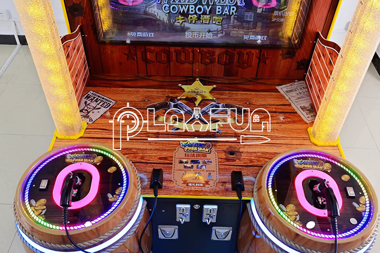 Münzbetriebene kostenlose Bar West Cowboy Bar Kinder Simulationsspiel Schießspiele Videospielmaschine