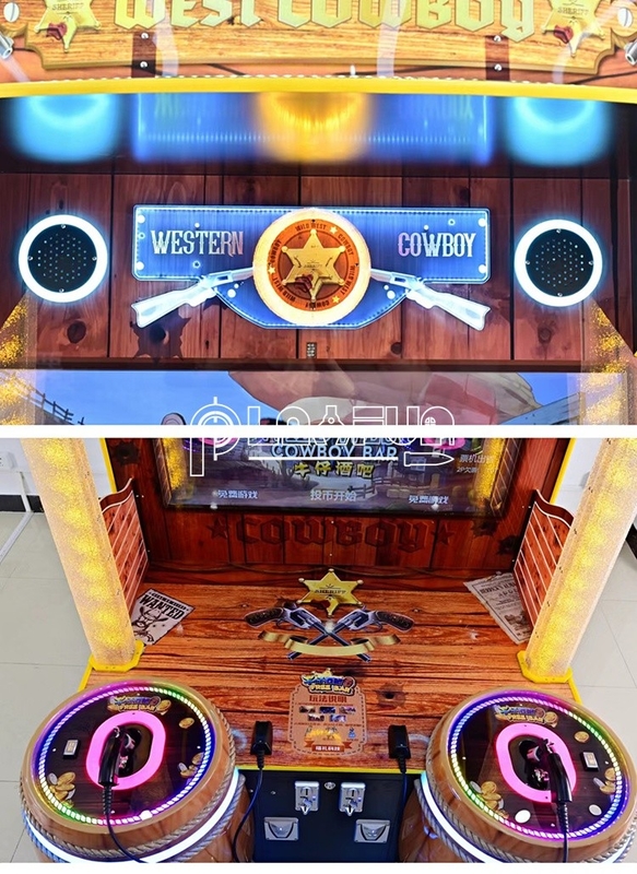 Münzbetriebene kostenlose Bar West Cowboy Bar Kinder Simulationsspiel Schießspiele Videospielmaschine
