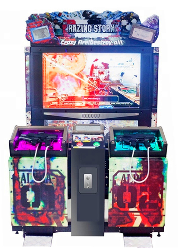 Coin operated 55 inch Razing Storm shooting simulator video arcade game machine
