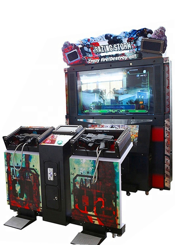 Coin operated 55 inch Razing Storm shooting simulator video arcade game machine