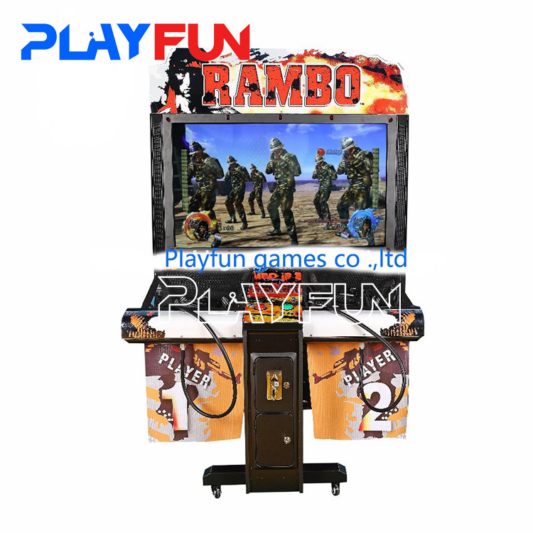 Münzbetriebene Indoor-Arcade-Spielmaschine zum Schießen auf Rambo Videospielmaschine zum Schießen im Vergnügungspark