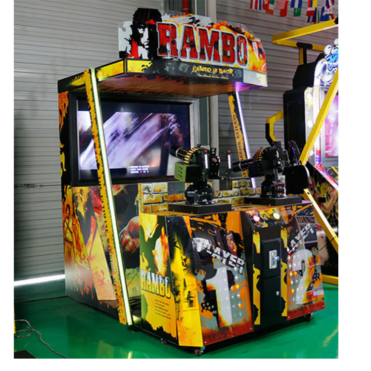 Münzbetriebene Indoor-Arcade-Spielmaschine zum Schießen auf Rambo Videospielmaschine zum Schießen im Vergnügungspark