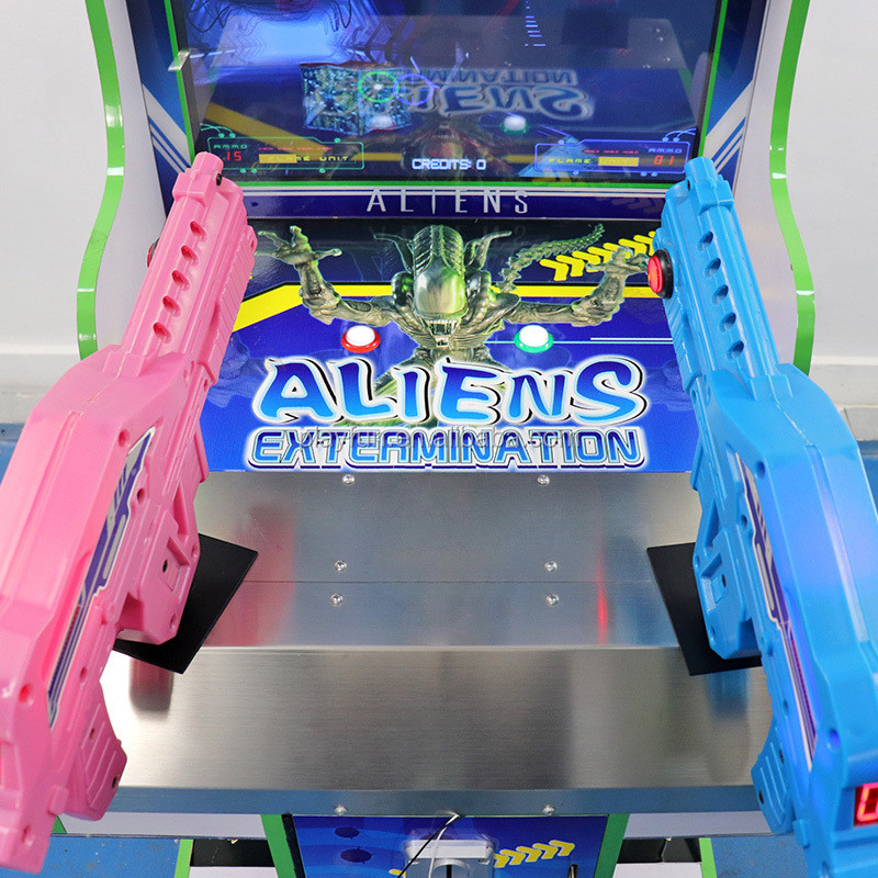 Playfun coin operated shooting game machine 22 inch LED Aliens gun shooting arcade game machine for kids