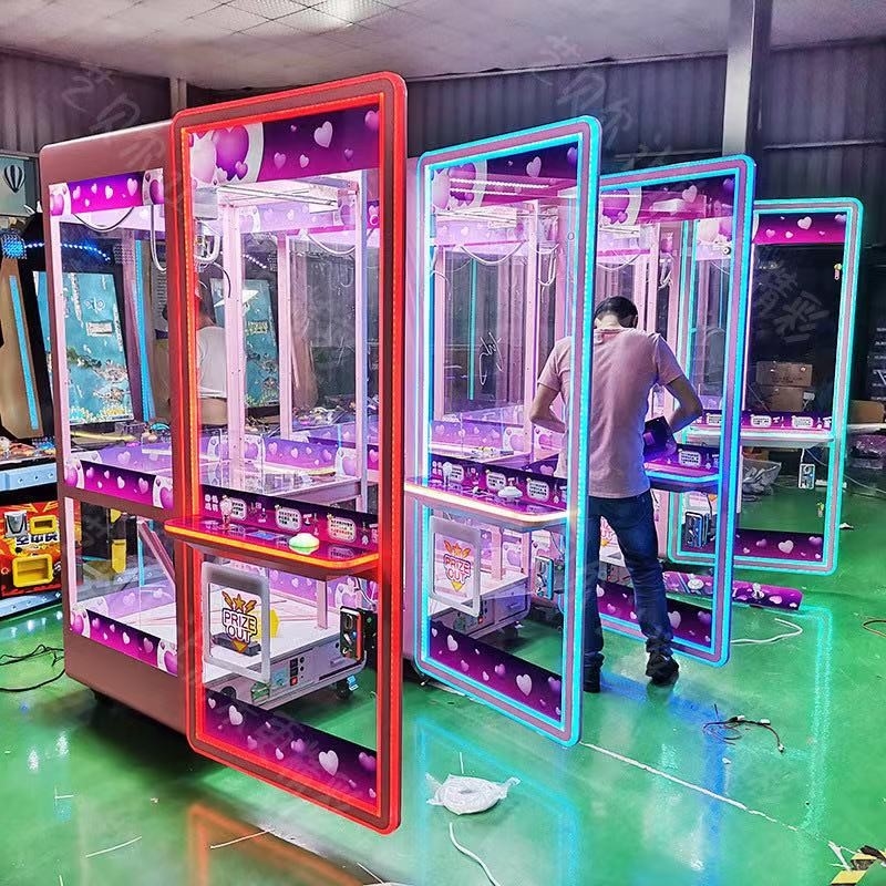 Mini big fun stuffed plush toys crane claw machine arcade indoor games coin operated gift prize vending catch toy machin