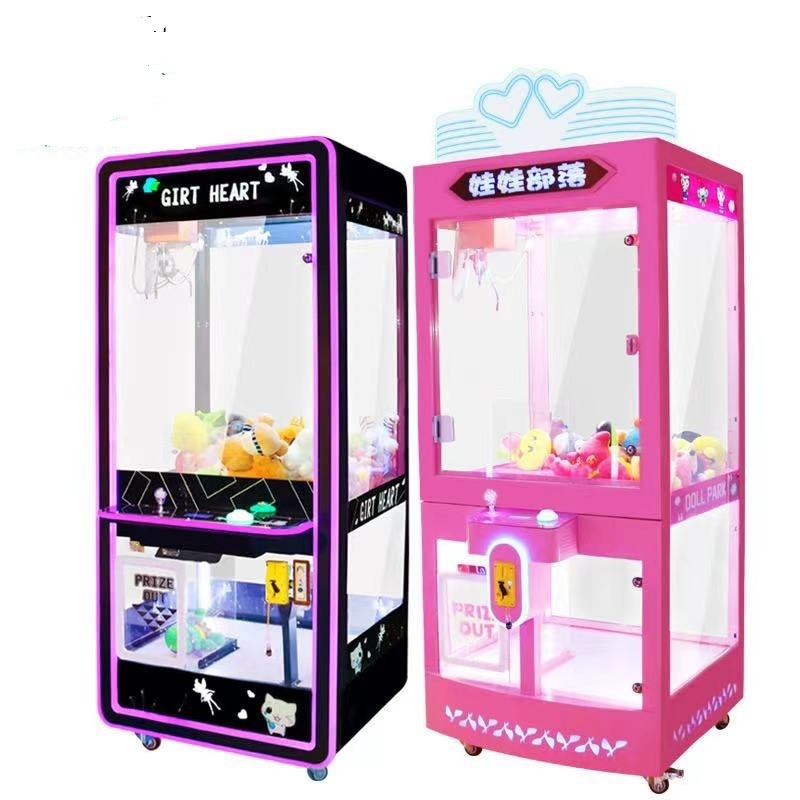 Mini big fun stuffed plush toys crane claw machine arcade indoor games coin operated gift prize vending catch toy machin
