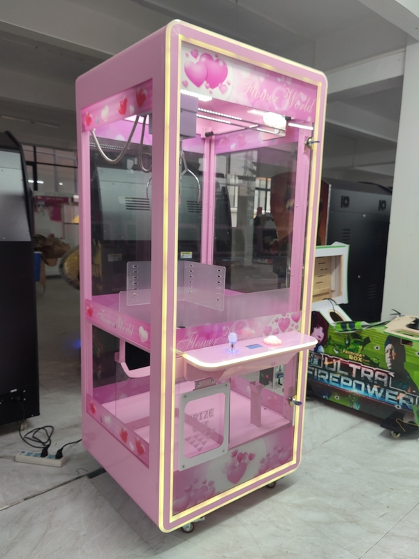 Münzbetriebene Spiele Luxus voll transparente Puppenklauen Automaten Transparente rosa Spielzeug Puppenclub Süßigkeiten Verkaufsklauen