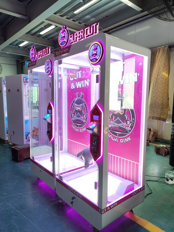 Indoor Pink Date doll Aluminum Rail Crane Claw Scissors Vending coin operated skill  Arcade game  Machines cut  prize  m