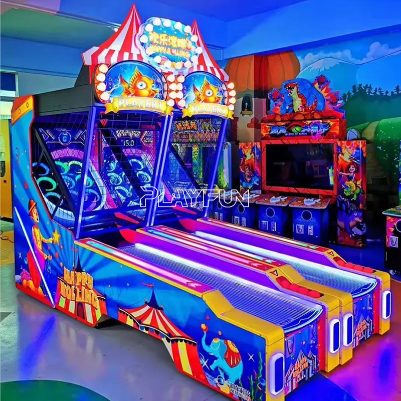 Indoor Entertainment Happy Sport Bowling 2 Players Arcade Video Happy Rolling Tickets Redemption Game Machine