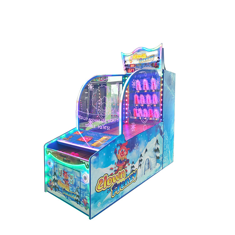 Playfun  Clown Frenzy  Hit clown ball throw redemption ticket out game machine  coin operated   lottery machine