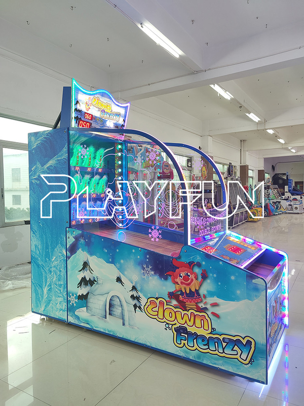 Playfun  Clown Frenzy  Hit clown ball throw redemption ticket out game machine  coin operated   lottery machine