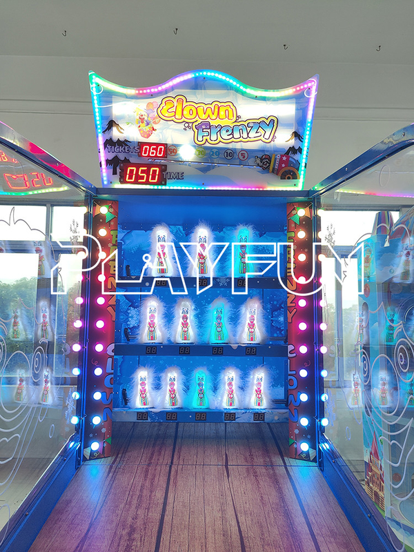 Playfun  Clown Frenzy  Hit clown ball throw redemption ticket out game machine  coin operated   lottery machine