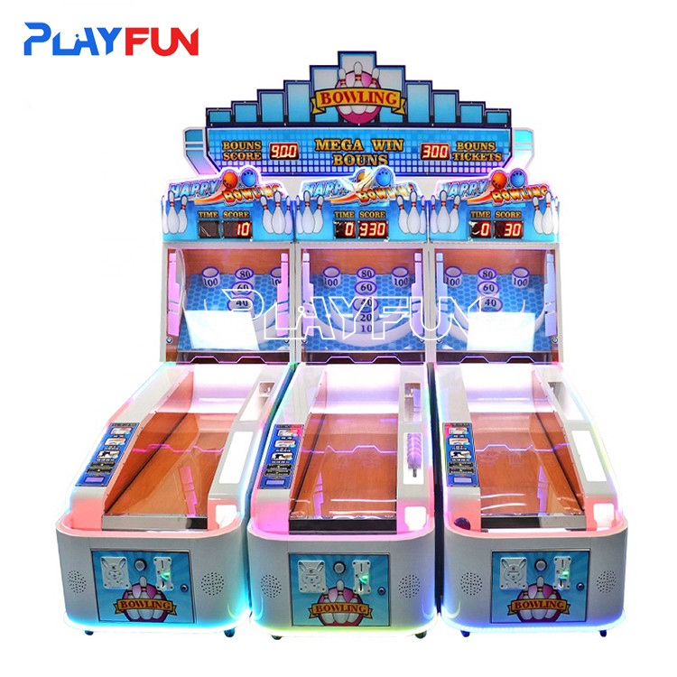 Indoor Sports amusement park kids Bowling ball Arcade Redemption machines Ticket lottery game for 3 players