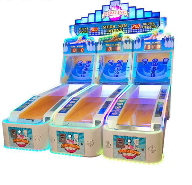 Indoor Sports amusement park kids Bowling ball Arcade Redemption machines Ticket lottery game for 3 players