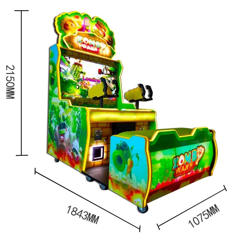 Zombie war shooting games 2 players gun machine coin operated game arcade location redemption tickets out
