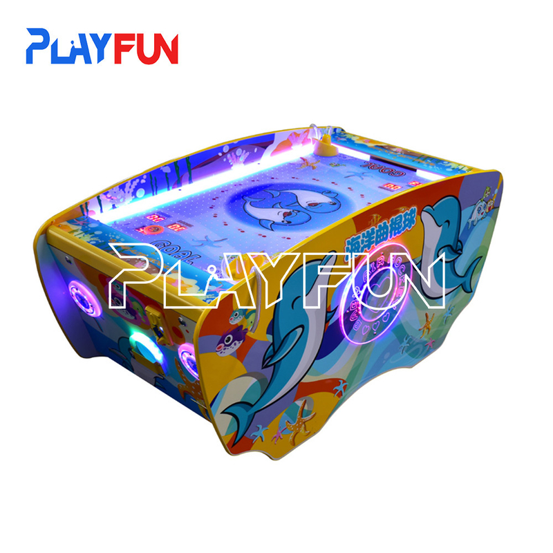 Indoor amusement park games Coin operated 2 players kids mini air hockey arcade game machine Dolphin Air hockey