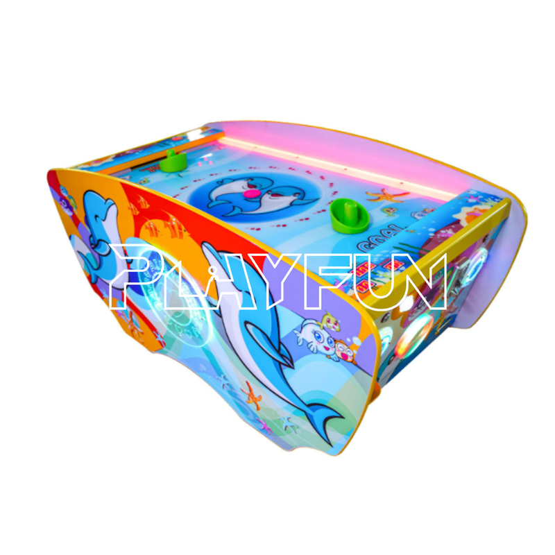 Indoor amusement park games Coin operated 2 players kids mini air hockey arcade game machine Dolphin Air hockey