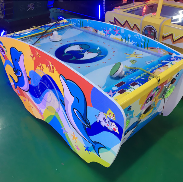 Indoor amusement park games Coin operated 2 players kids mini air hockey arcade game machine Dolphin Air hockey