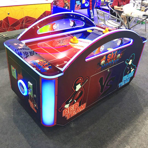 Indoor amusement park games Coin operated 2 players kids mini air hockey arcade game machine Dolphin Air hockey