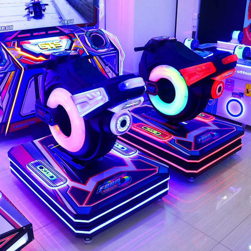 PlayFun Motion 2 Player Small Kids Racing Motor Video Game Coin Operated Commerce Race Car Arcade Game